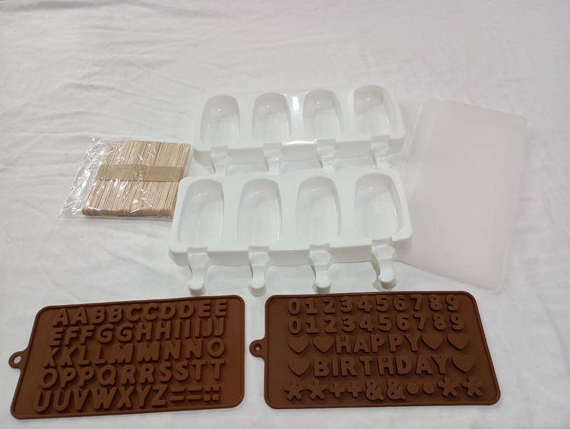 Ice Cream Popsicles Silicone Cake Molds Chocolate Mold Letters Numbers Sticks