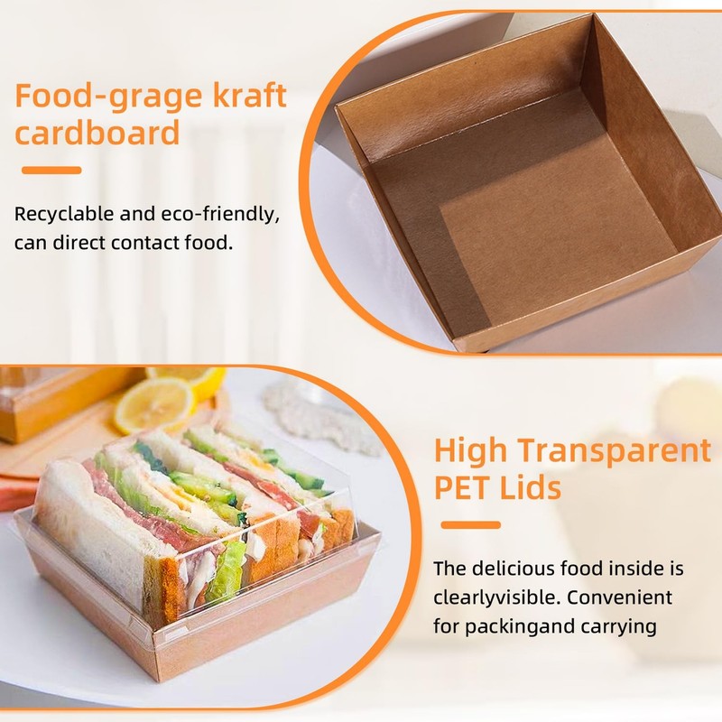 Charcuterie Boxes with Clear Lids, 5.32 x 4.92 x 2.36 Inch Dessert Boxes, Squ... gallery