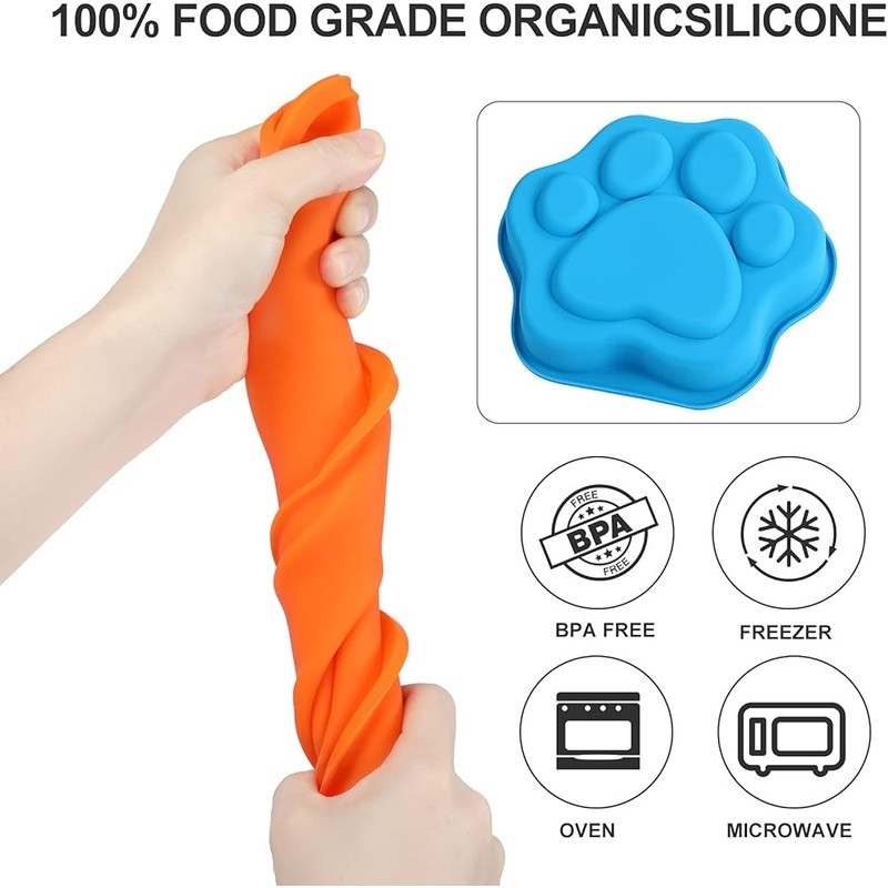 Silicone Dog Bone Cake Mold Non-Stick Pet Treat Bakeware Puppy Birthday Party US gallery