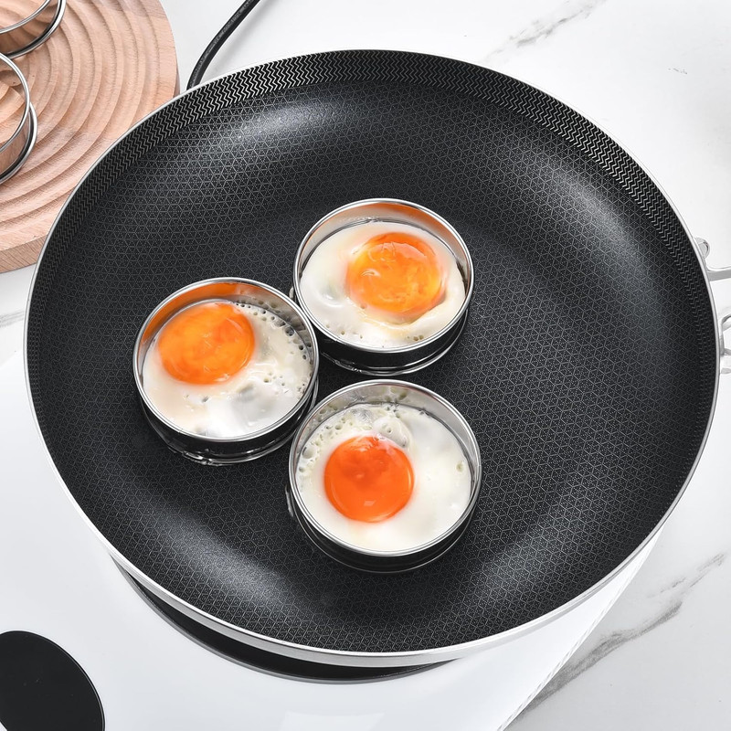 DATANYA 8Pack 4 Inch English Muffin Rings, Stainless Steel Double Rolled Tart gallery