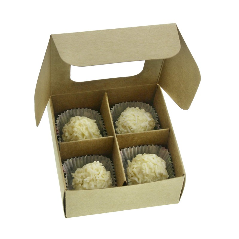 20 Pack Treat Boxes 3.5 x 3.5 x 1.6 Inch Bakery Boxes Window Divider Candy gallery