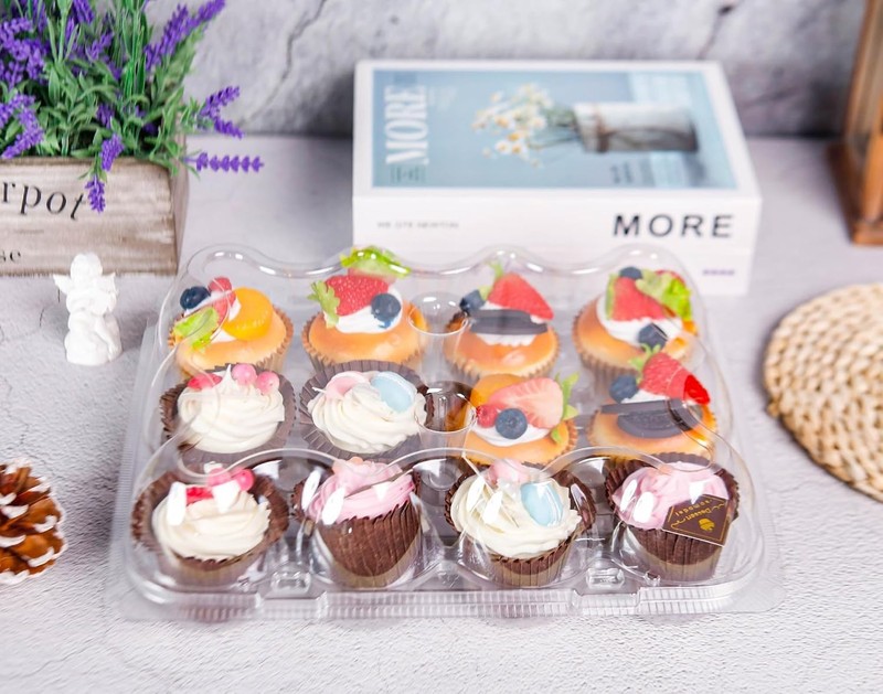 12 Count Cupcake Containers 12 Pack Cupcake Holders with Detachable Tall Dome... gallery