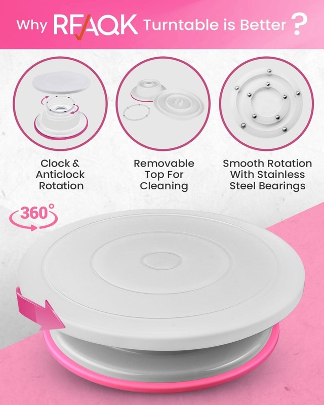 Ultimate Cake Decorating Set: 200PC Kit with Turntable & Comprehensive Guide gallery