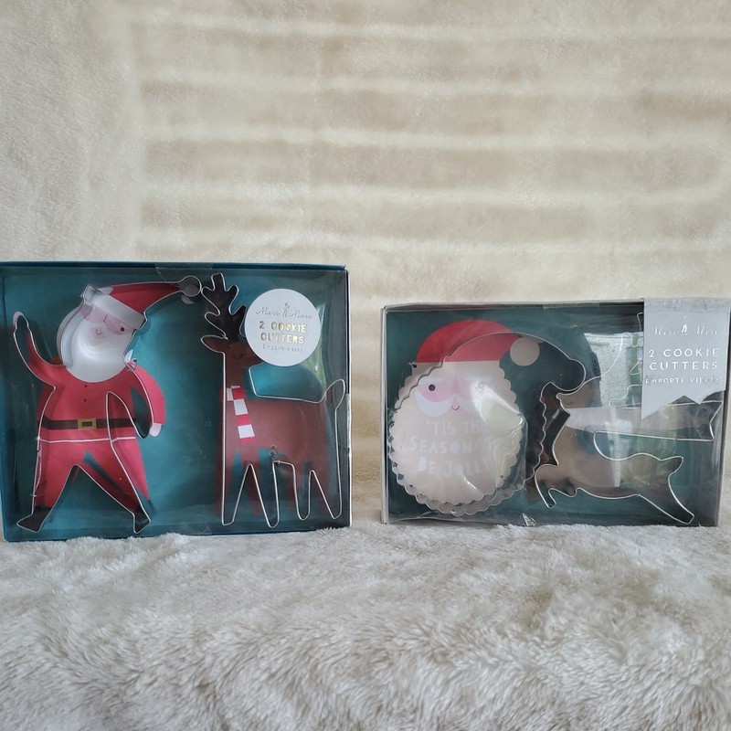 Meri Meri Christmas Cookie Cutter Set Large 5″ Santa Reindeer