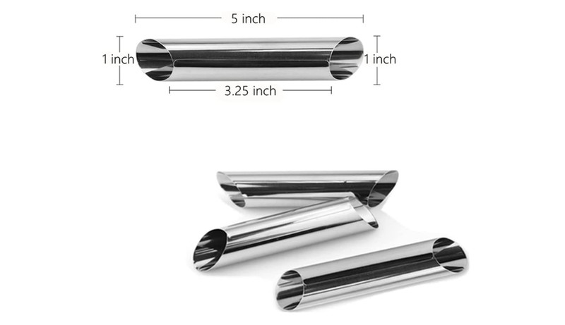 14 Pc Cannoli Tubes Non Stick Stainless Steel Tubular Shaped Rolls Baking Mold gallery