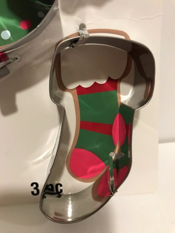 Brand New 3 Piece Metal Cookie Cutter Set: Santa, Christmas Tree and Stocking gallery