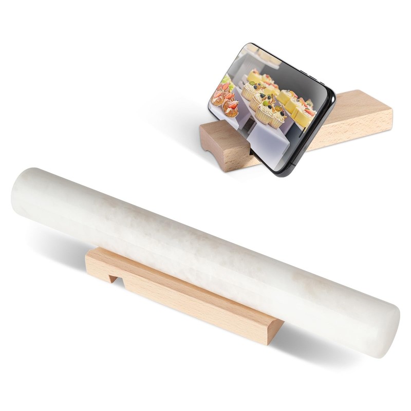 African Natural Marble French Rolling Pin, 16inch Non-Stick Rolling Pin for B…