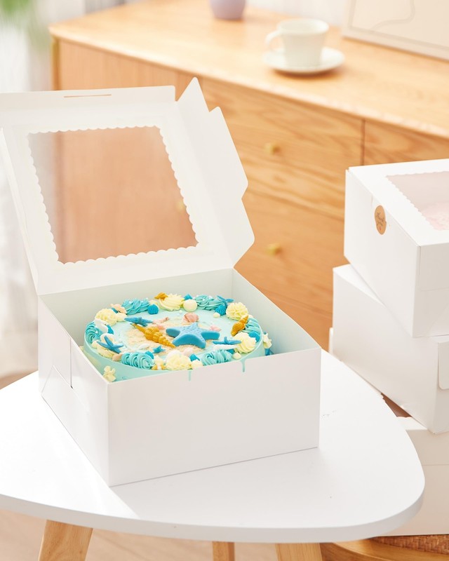 24 Pack Cake Boxes w/ Window for Cakes Chocolates Cookies Dessert, 10x10x5 Inch gallery