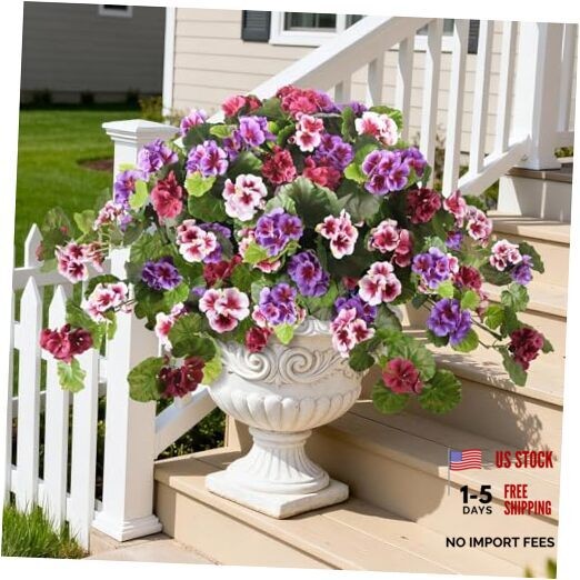 Artificial Flowers for Outdoor Decor 2 Pcs Silk Fake Purple, Magenta, Pink