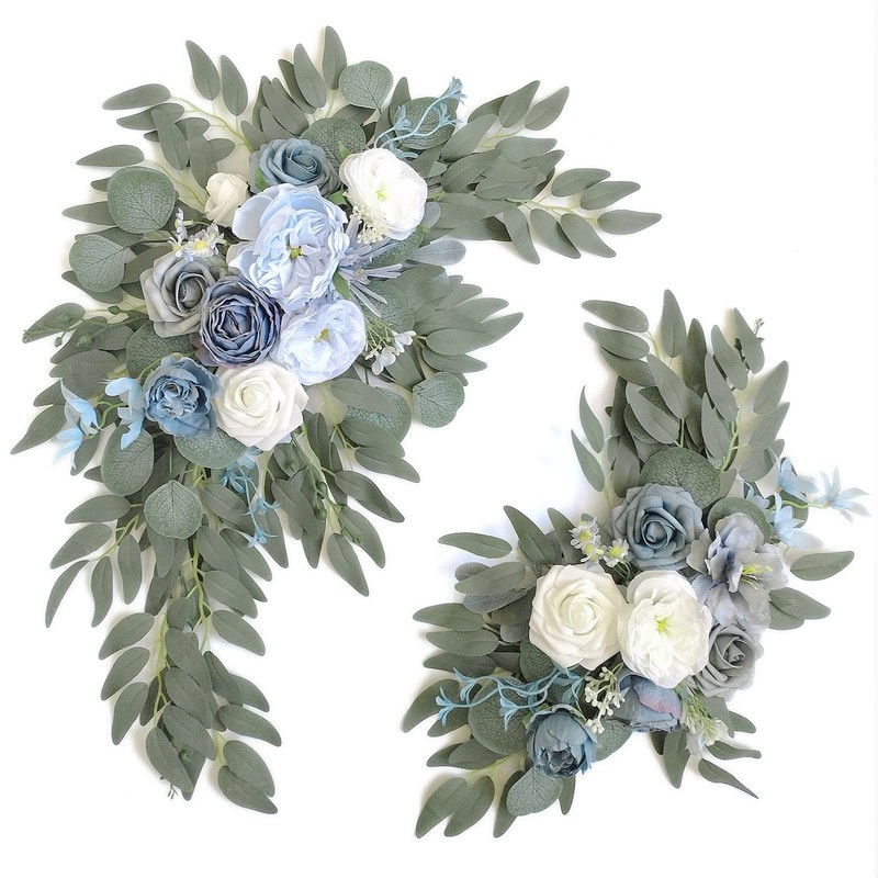 Piklado Faux Flower Swag Set of 2 for Wedding Arch & Welcome Signs