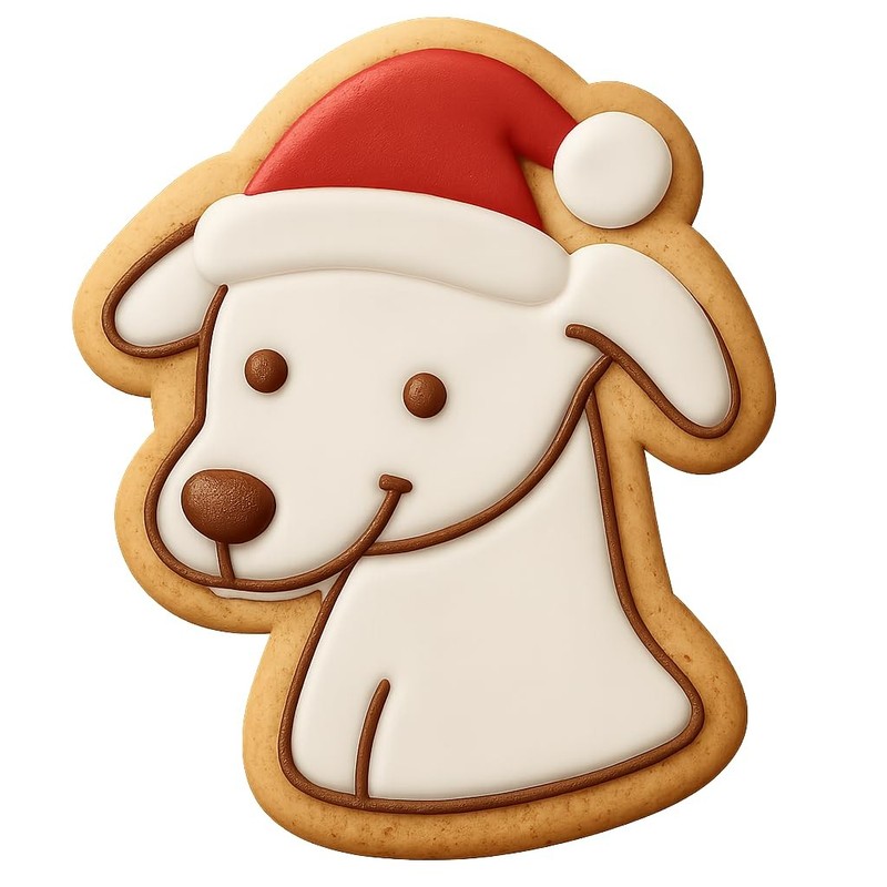 Kawaii Whippet's Christmas Cap Cookie Cutter & Stamp - 4x3.2 Fun Kitchen Baking gallery