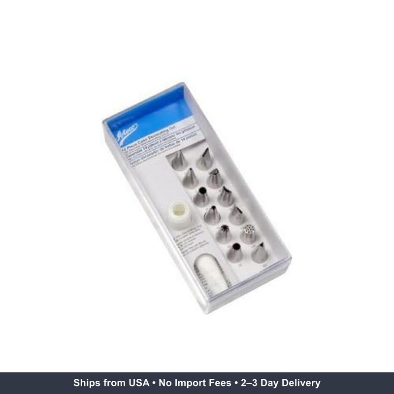 Ateco 14-Piece Cake Decorating Set,Silver