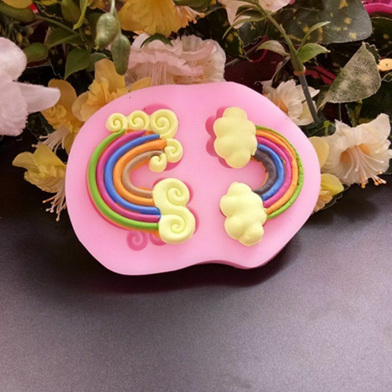 Baking Mold Silicone Sugarcraft Rainbow Fondant Chocolate Cloud Tool Cake Mould gallery