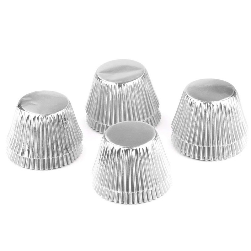 Gifbera Silver Foil Jumbo Cupcake Liners Metallic Muffin Baking Cups, 160-Count gallery