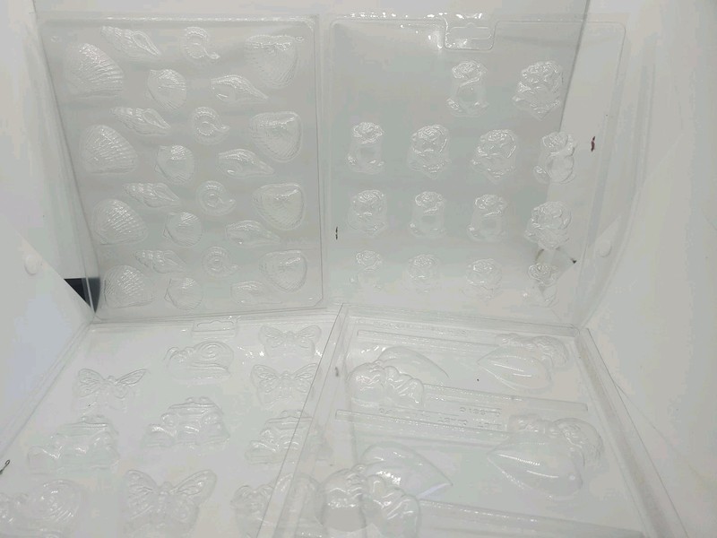 Plastic Candy Molds Valentine Shells Spring Flowers And Insects