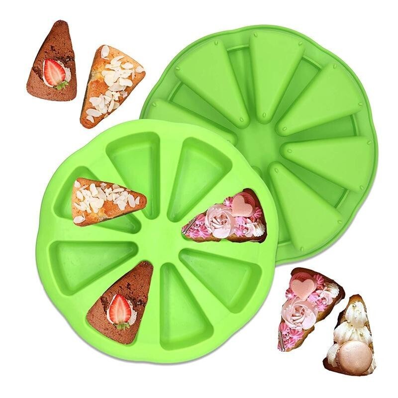 Silicone DIY Baking Molds Large 8 Cavity Silicone Scone Pan/Cakes Slices Mold gallery