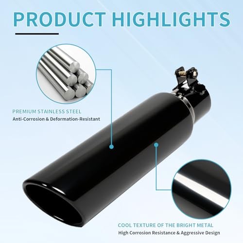 2" to 3" Exhaust Tip - 12" Long Diesel Exhaust Tips,2" 2*3*12 Brilliant Black gallery