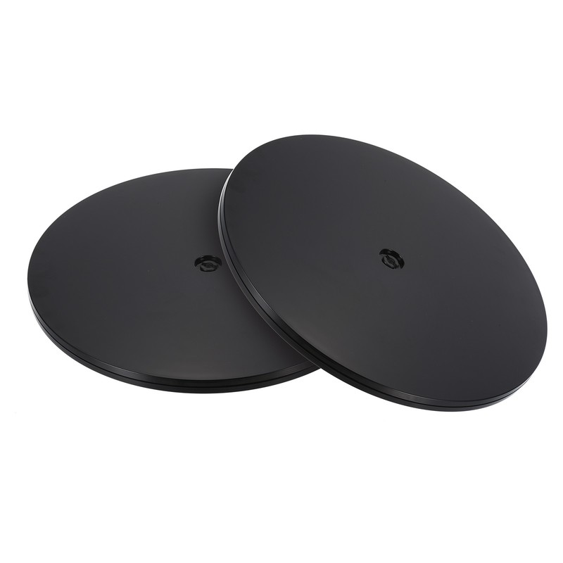 12Inch Lazy Susan Turntable Acrylic Ball Bearing Rotating Tray Pack of 2(Black)