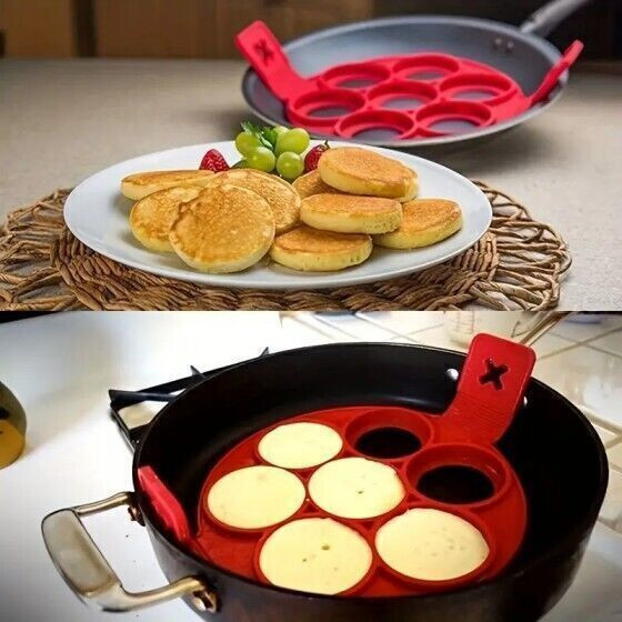 New Non Stick Flipping PANCAKE MAKER Silicone Mold Breakfast Omelette Mould Tool gallery