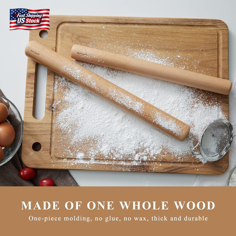 Bamber Wood Rolling Pin for Baking Wooden Rolling Dowel Stick Dough Roller for C gallery