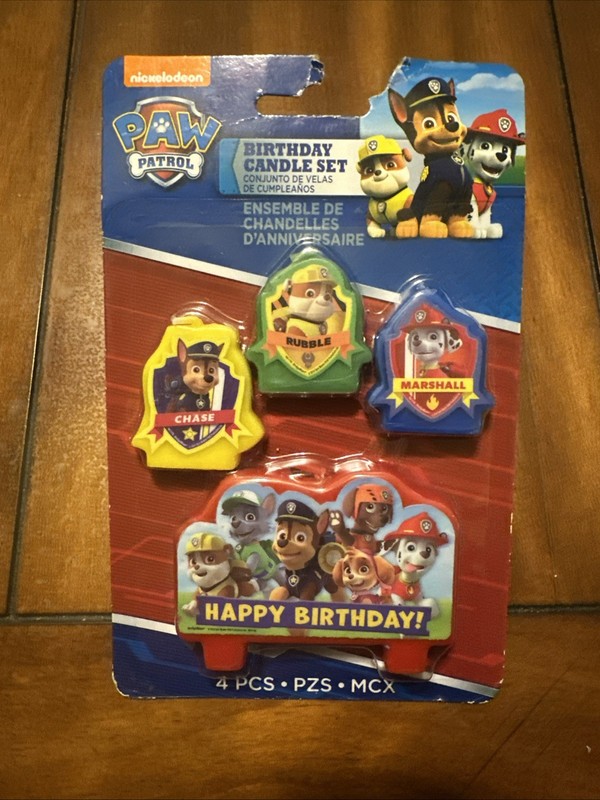 Paw Patrol 4 pc Birthday Candles Set Boy Party Decorations Cake Topper Dog