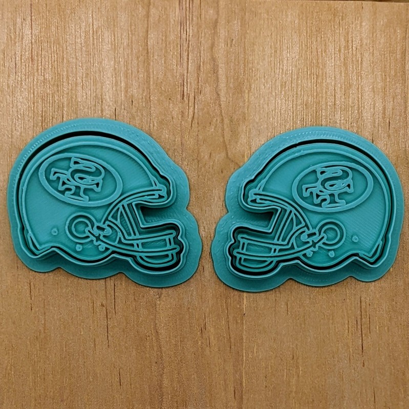 San Francisco 49ers Helmet Cookie Cutter & Stamp with Mirrored Option gallery