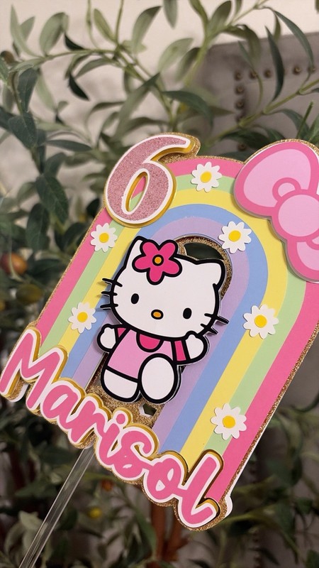 Hello Kitty Rainbow Birthday Cake Topper gallery