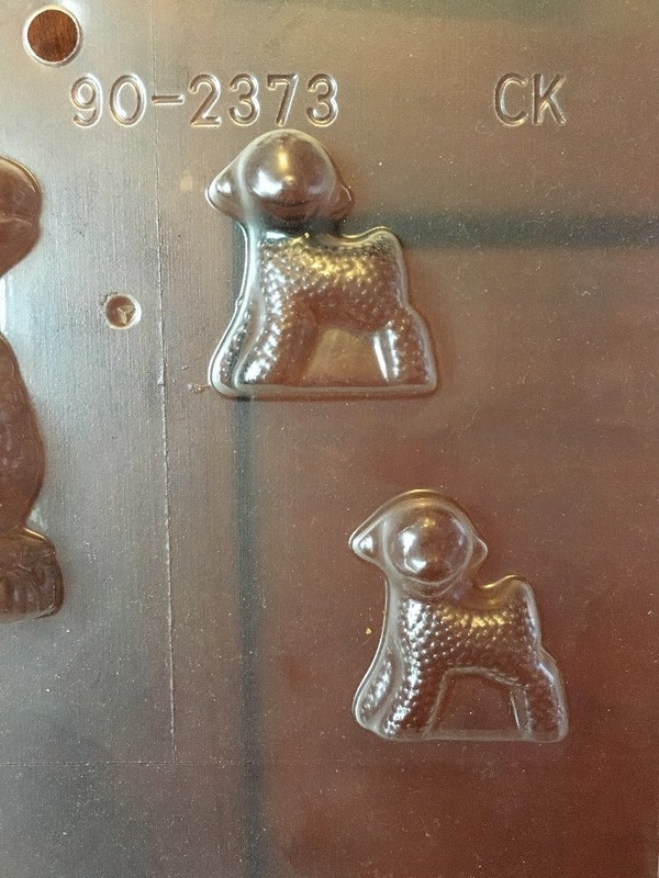 Vintage Plastic Chocolate Candy Mold Lambs Easter Makes 6 gallery