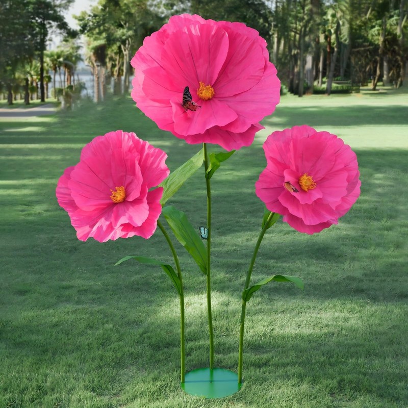 Puibtoiv 5.8 Ft Giant Artificial Flowerslarge Paper Flowerhuge Poppy Flowers gallery