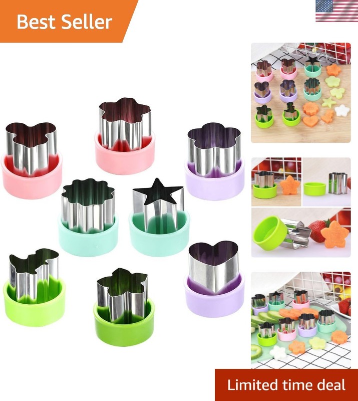 Vegetable Cutter Shapes Set 8 Pack – 1.5″ Stainless Steel Mini Cookie & Fruit…