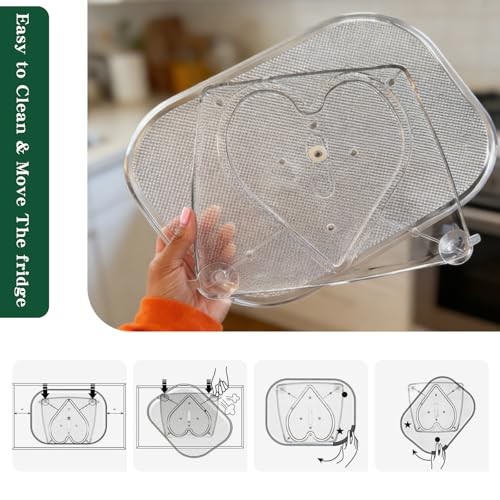 2-Pack Fridge Organizers and Storage,360° Refrigerator Lazy Susan for gallery