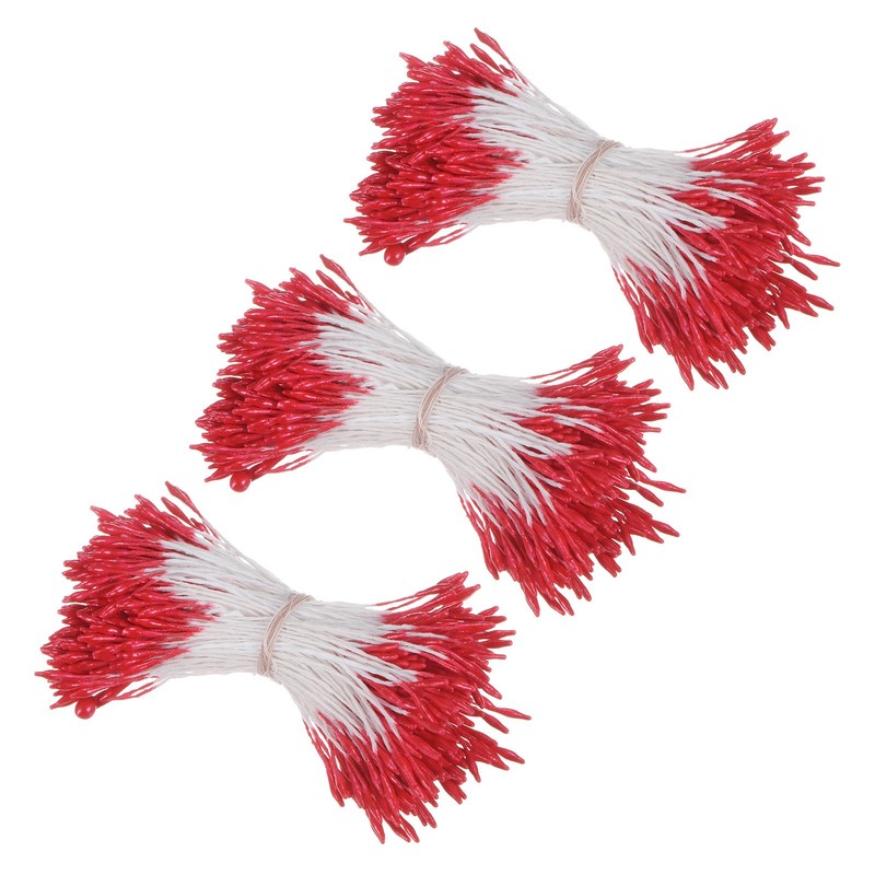 1080 Pack Double Heads Flower Stamen-1mm Flower Pistil for DIY(Red) gallery
