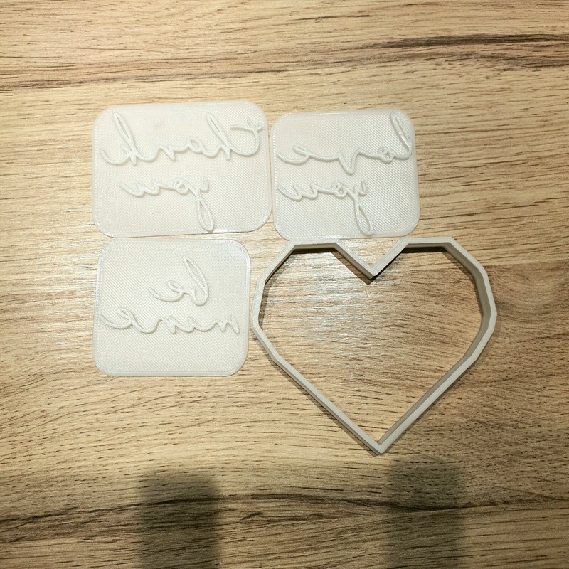 cookie cutter, fondant embosser set , be mine, love you, heart, ta, 3D Printed