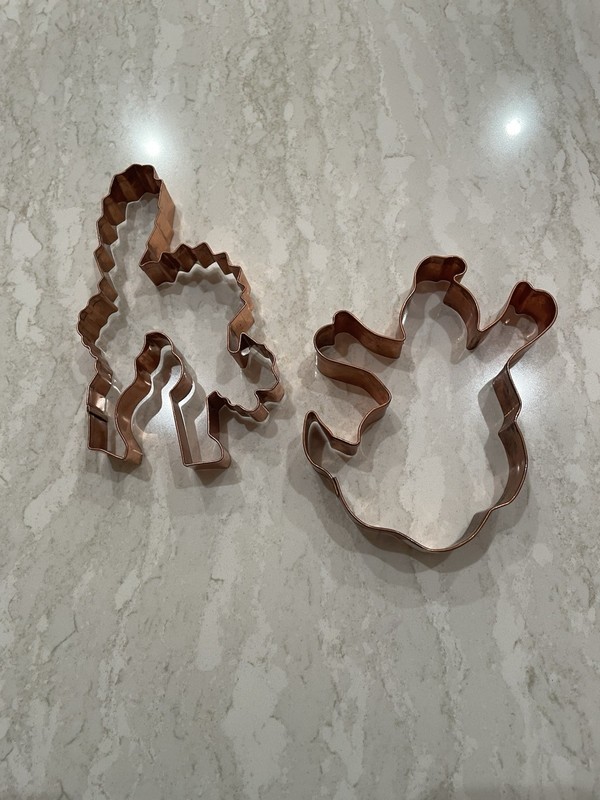 Large Solid Copper Halloween Ghost and Scary Cat Cookie Cutters