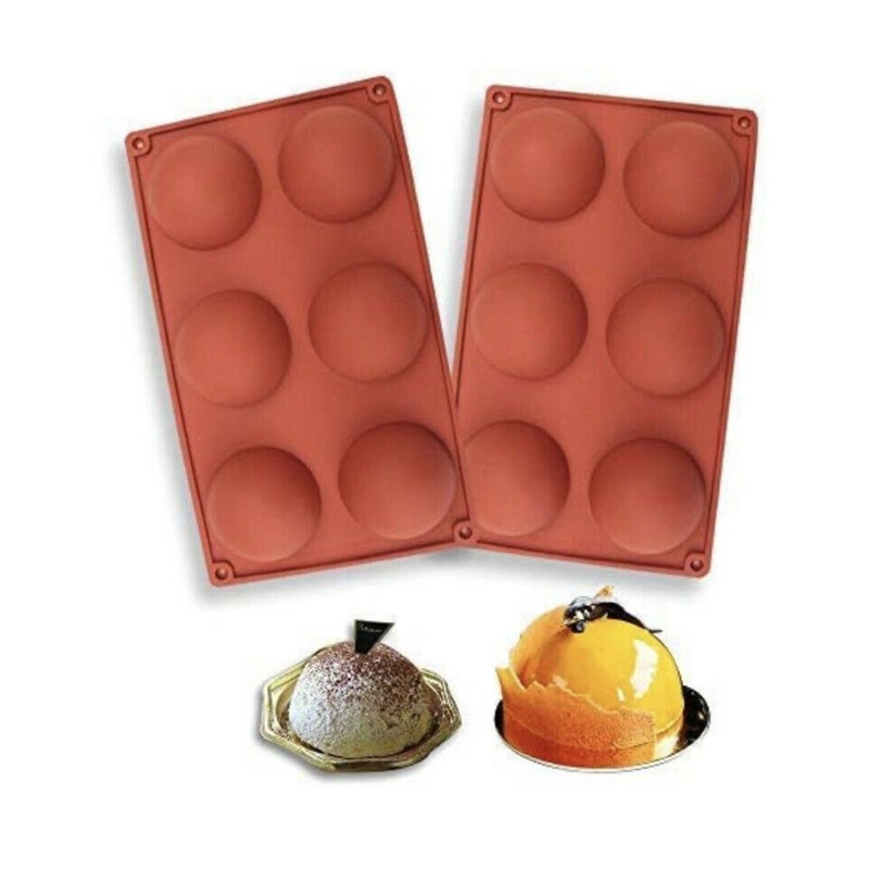 Semi Sphere Silicone Molds Set Of 2 Packs with 6 Cavity For Hot Chocolate Bombs
