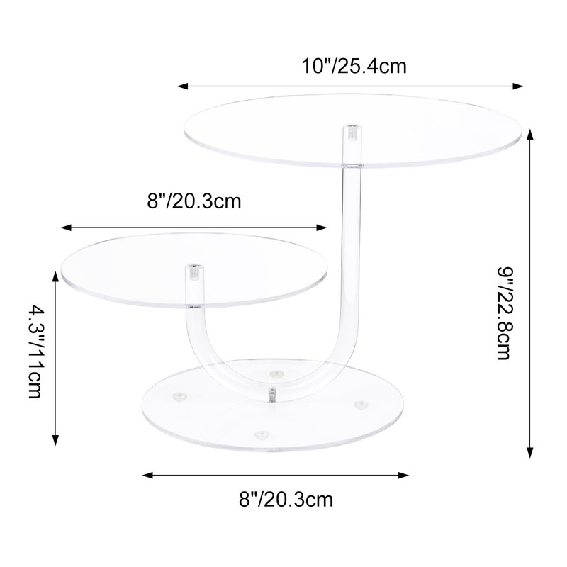 2 Tier Clear Cake Stand Acrylic Cupcake Display Holder Dessert Pastry Tower f... gallery
