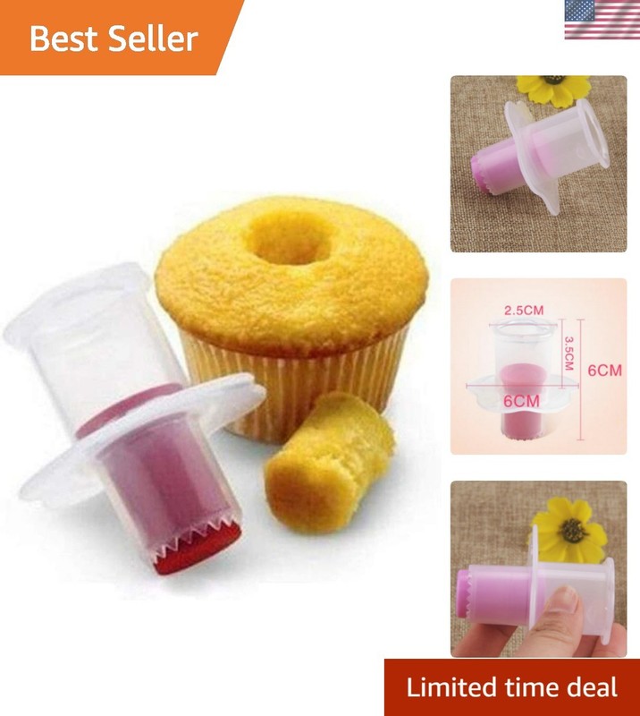 2pcs Cupcake Tools Muffin Cake Pastry Model Plunger Cutter Decorating Plastic...