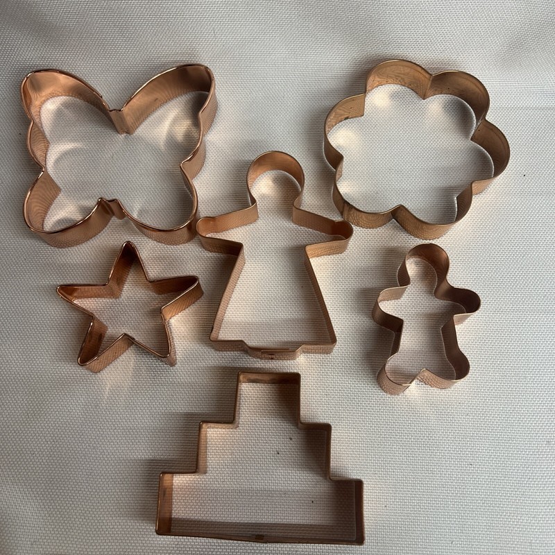 Heavy Duty Copper Cookie Cutters Lot Of 6 Gingerbread Star Angel Flower more