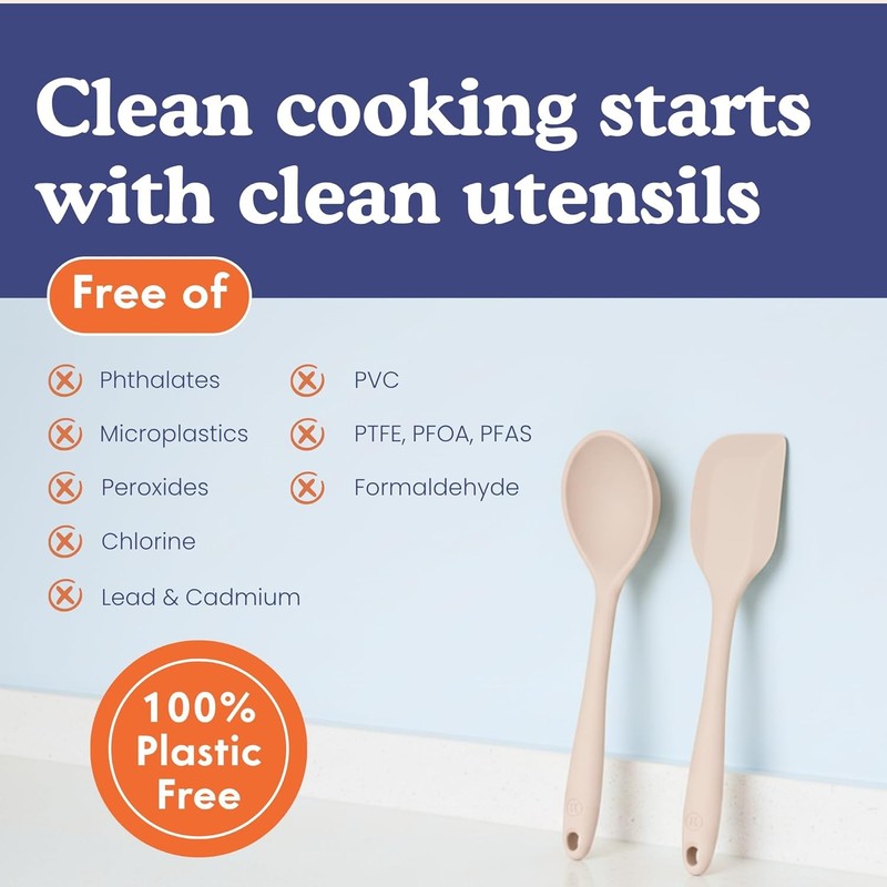 Non- Platinum Silicone Kitchen Utensil Set of 2 – Non-Scratch Cooking gallery