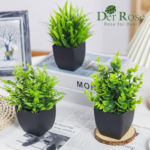 4 Pack Fake Plants Small Artificial Mini Faux Plants Indoor Bathroom Black gallery