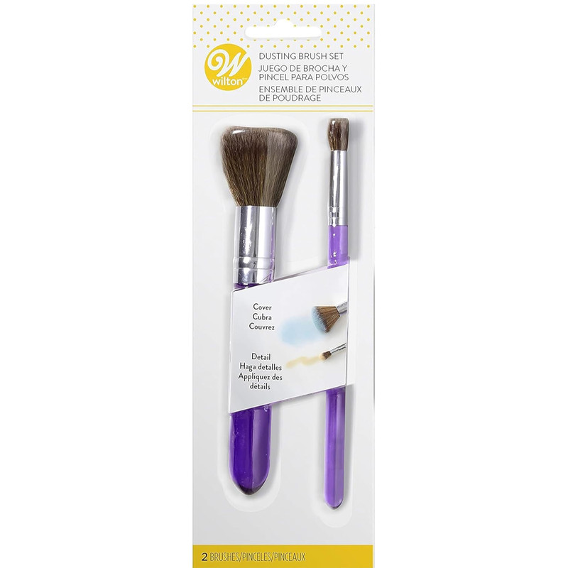 Wilton 2Pc Dusting Brush Set Cake Decorating Soft Baking Brushes Tool