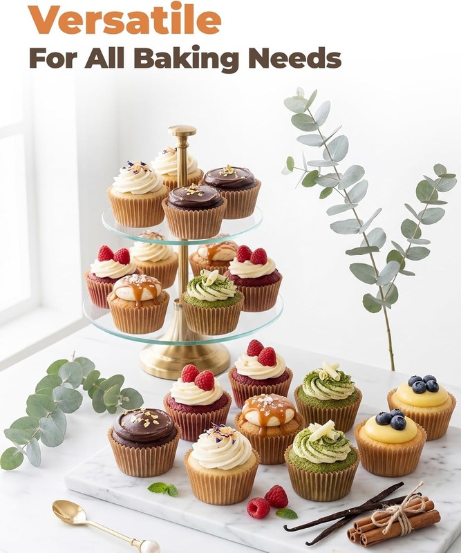 200 Disposable Cupcake Liners - Natural, Non-Toxic Wrappers for Holiday Baking gallery