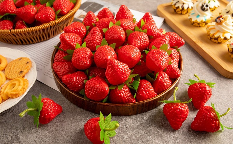 25Pcs Fake Stberry, Artificial Lifelike Stberries Plastic gallery