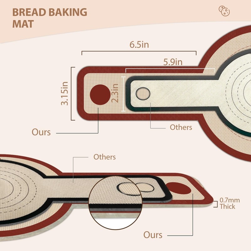Silicone Bread Sling for Dutch Oven, 2-Pack Non-Stick Reusable Baking Mat wit... gallery