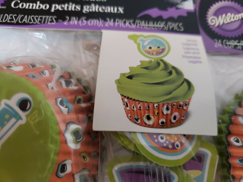 Wilton Halloween Cupcake Liners & Picks 24 Each. LOT OF 2 (beakers) gallery