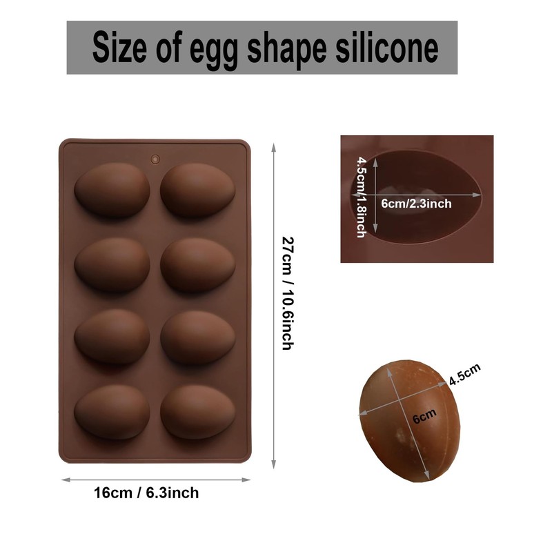 Egg Shape Soap Mold Non Stick Silicone Half Egg Mold for Soap Making, Truffle... gallery