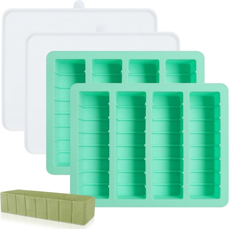 Silicone Butter Mold Tray with Lid – 2 Pack, Non-Stick for Baking & Soap Making