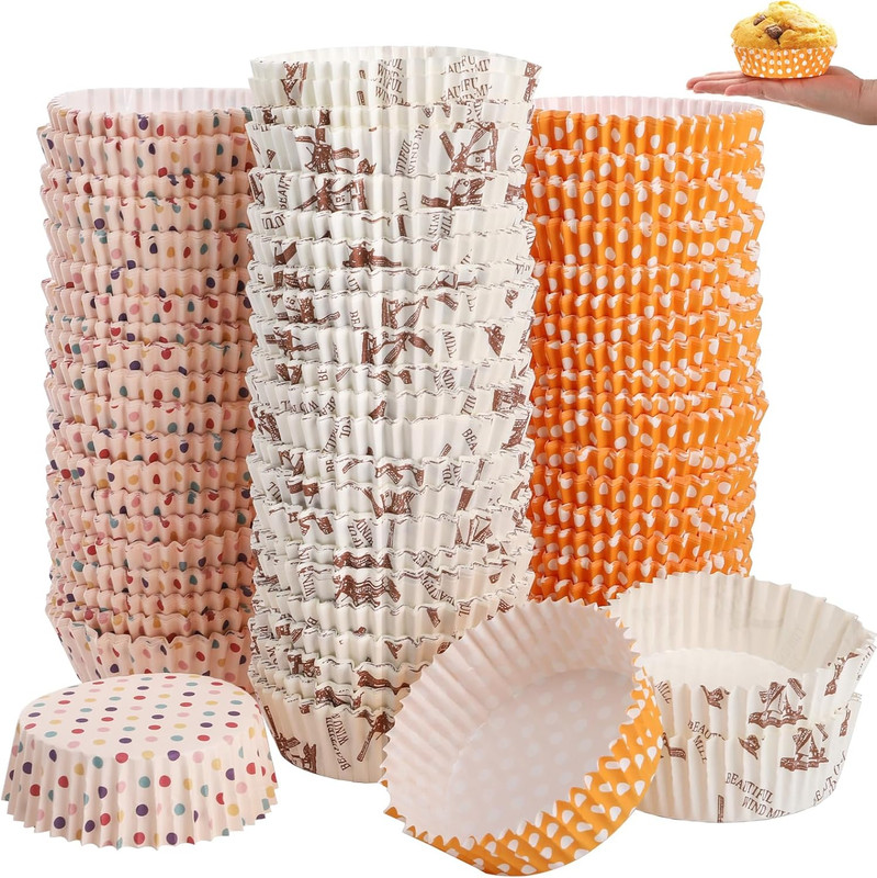 600 Pcs 3.5 in Jumbo Cupcake Liners Greaseproof, 6 Oz Large Paper Baking Cups No