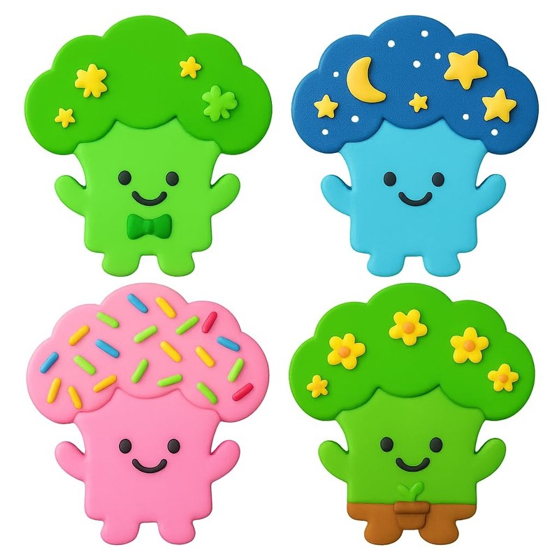 Happy Broccoli Buddy Cookie Cutter & Stamp 4x2.8" for Baking Fondant Clay Gifts gallery