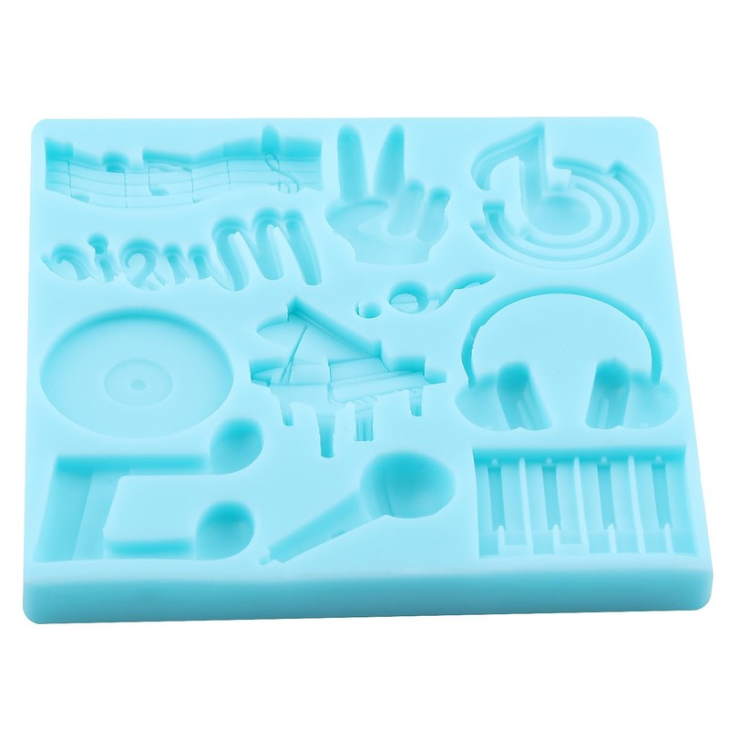 Music Note Fondant Mold Musical Instruments Chocolate Silicone Mold Piano Mic... gallery